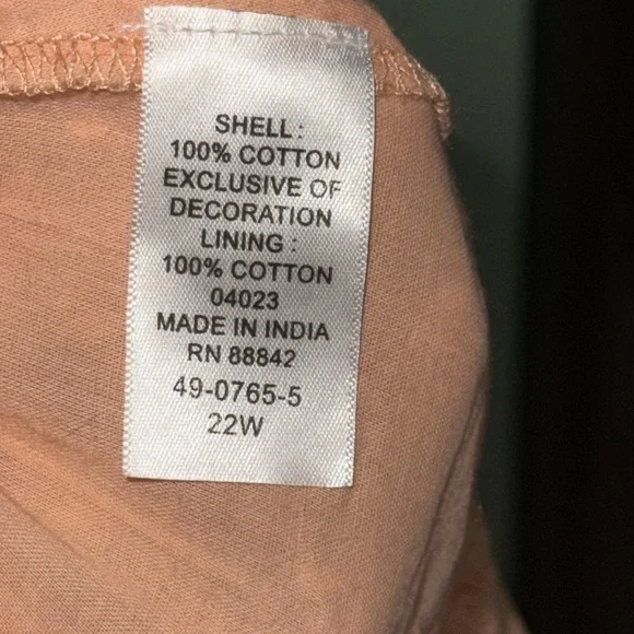 Romans Peach Lace Trim Boho 100% Cotton Maxi Skirt Fairy CottageCore Size 22 - Picture 10 of 10